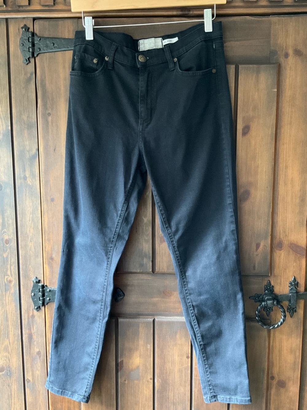Free People Black High Rise Jeggings Size 29 Cropped Stretch Skinny Jeans
